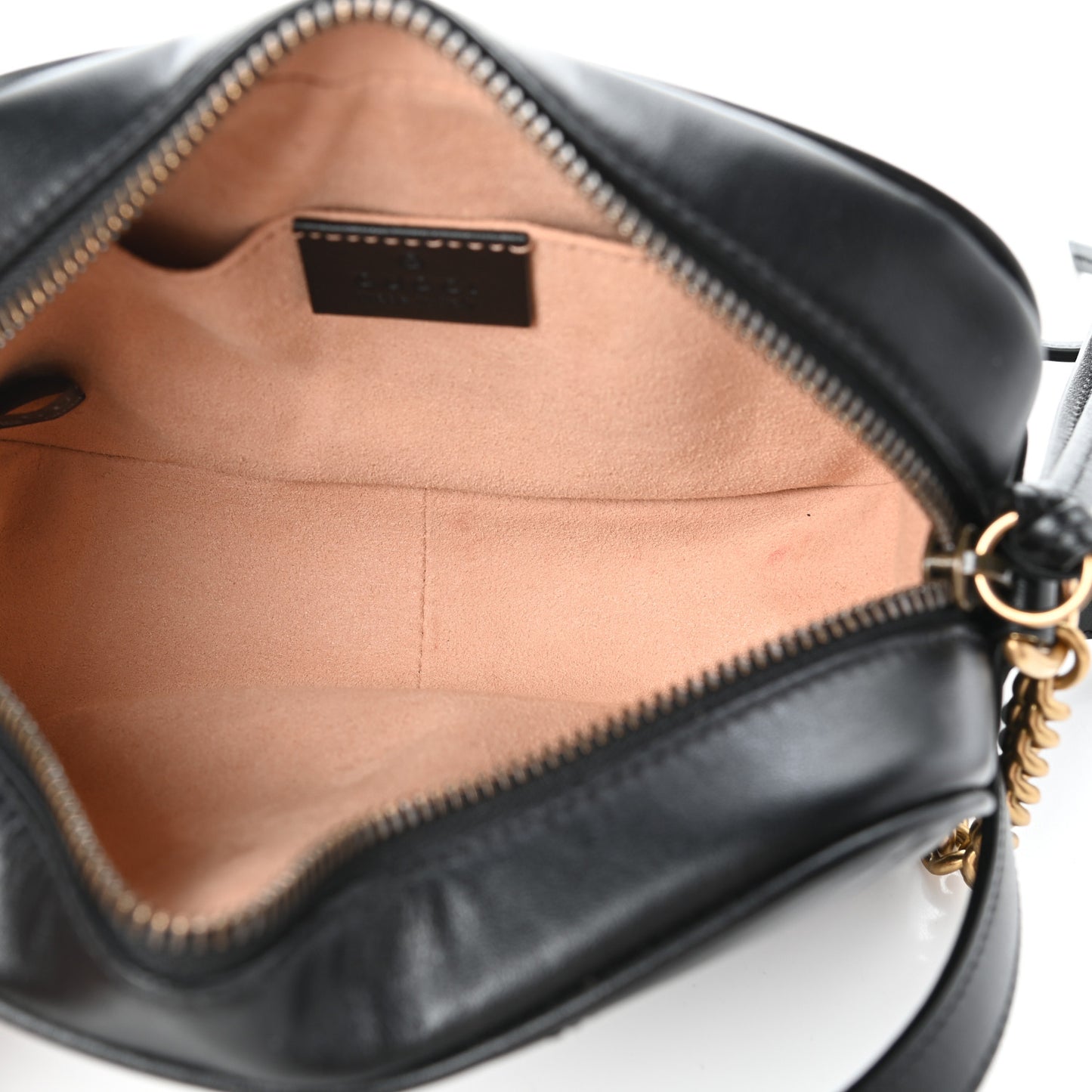 Calfskin Matelasse Mini GG Marmont Chain Shoulder Bag Black