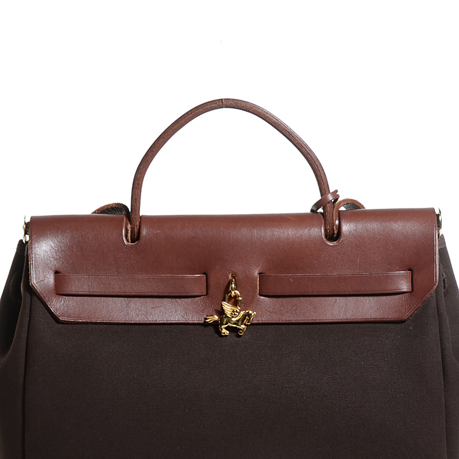 Hermes Vache Hunter Toile Herbag 30 PM Havane 13 of 13