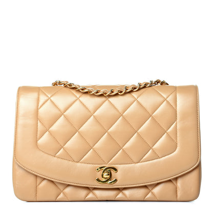 Chanel Lambskin Quilted Medium Single Flap Beige 1 of 9