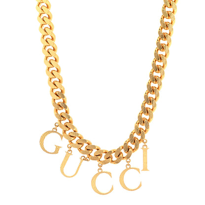 Gucci Script Choker Necklace Gold 1 of 4