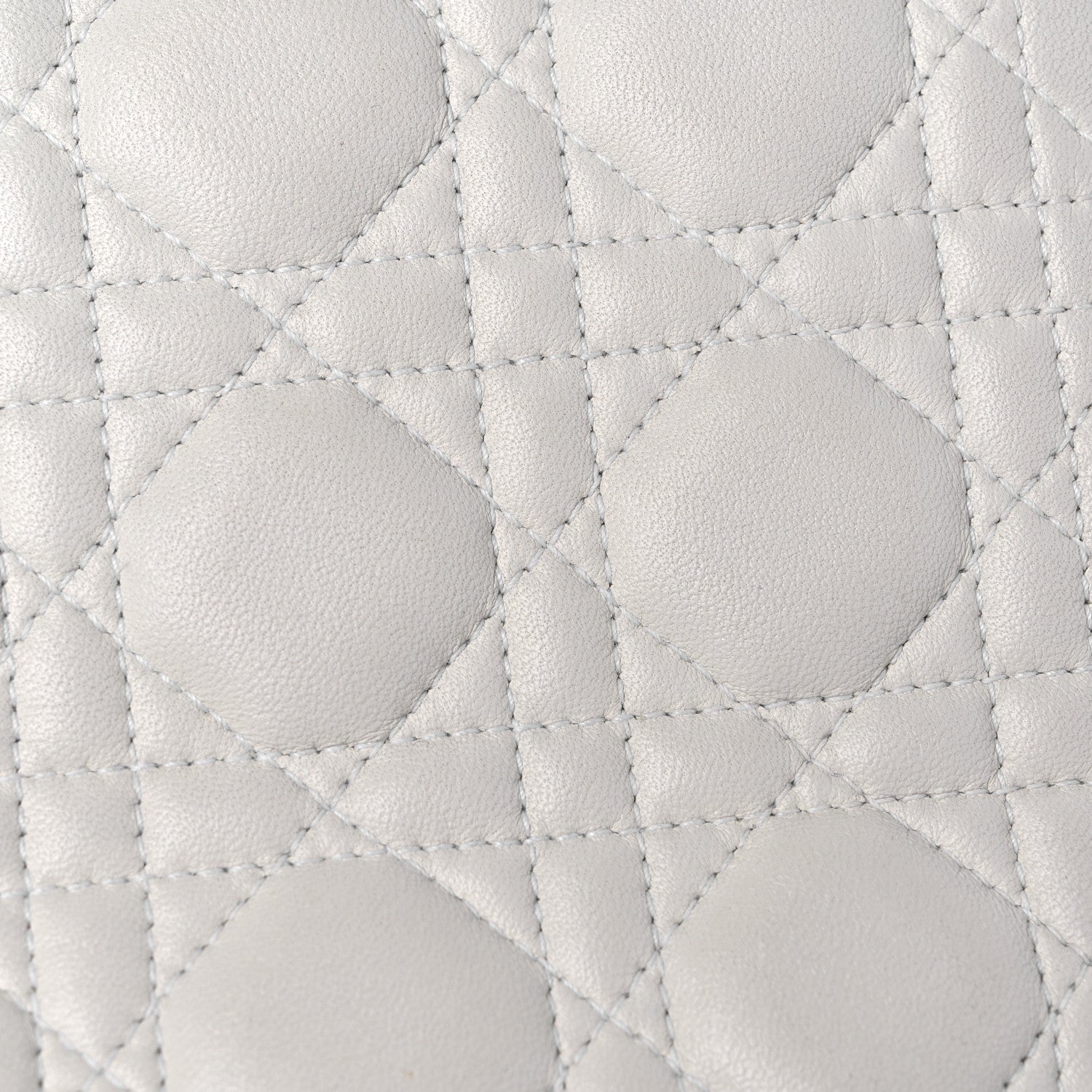 Christian Dior Lambskin Cannage Medium Lady Dior White 11 of 13