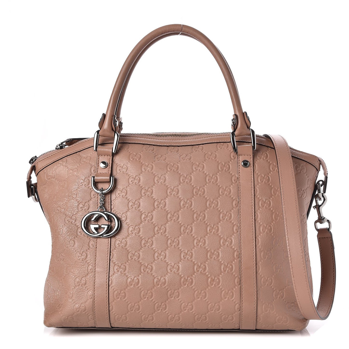 Guccissima Medium GG Charm Dome Satchel Winter Rose