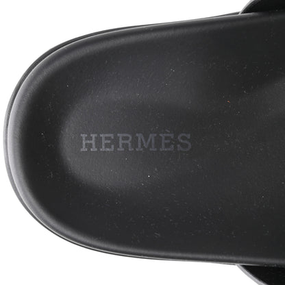 Hermes Calfskin Womens Chypre Sandals 37 Black 8 of 9