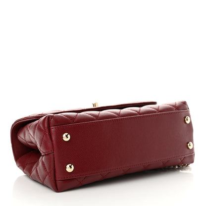 Chanel Caviar Lizard Embossed Quilted Mini Coco Handle Flap Burgundy 4 of 10
