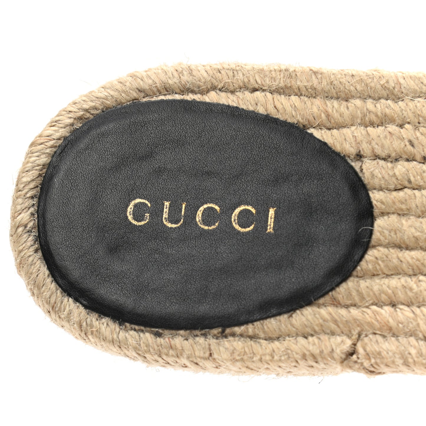Monogram Matelasse GG Marmont Espadrille 20mm Slide Sandals 38 Beige Ebony Black