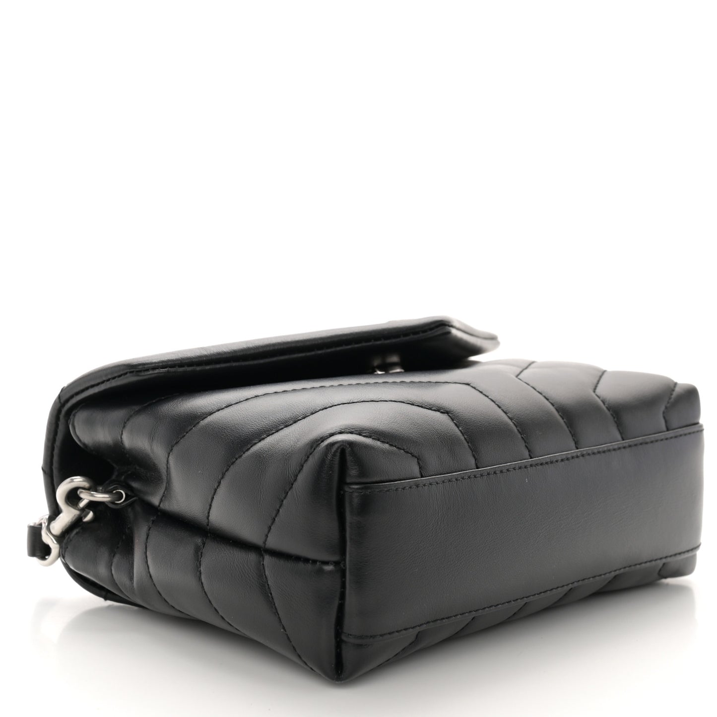 Calfskin Y Quilted Monogram Toy Loulou Crossbody Bag Black