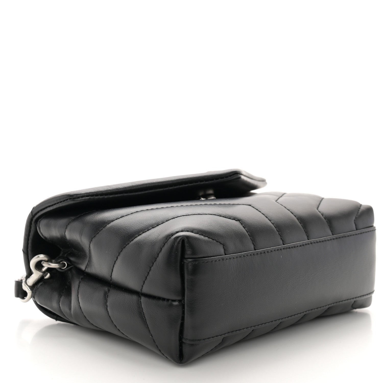 Saint Laurent Calfskin Y Quilted Monogram Toy Loulou Crossbody Bag Black 4 of 11