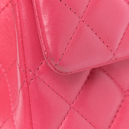 Chanel Lambskin Quilted Mini Rectangular Flap Dark Pink 11 of 14