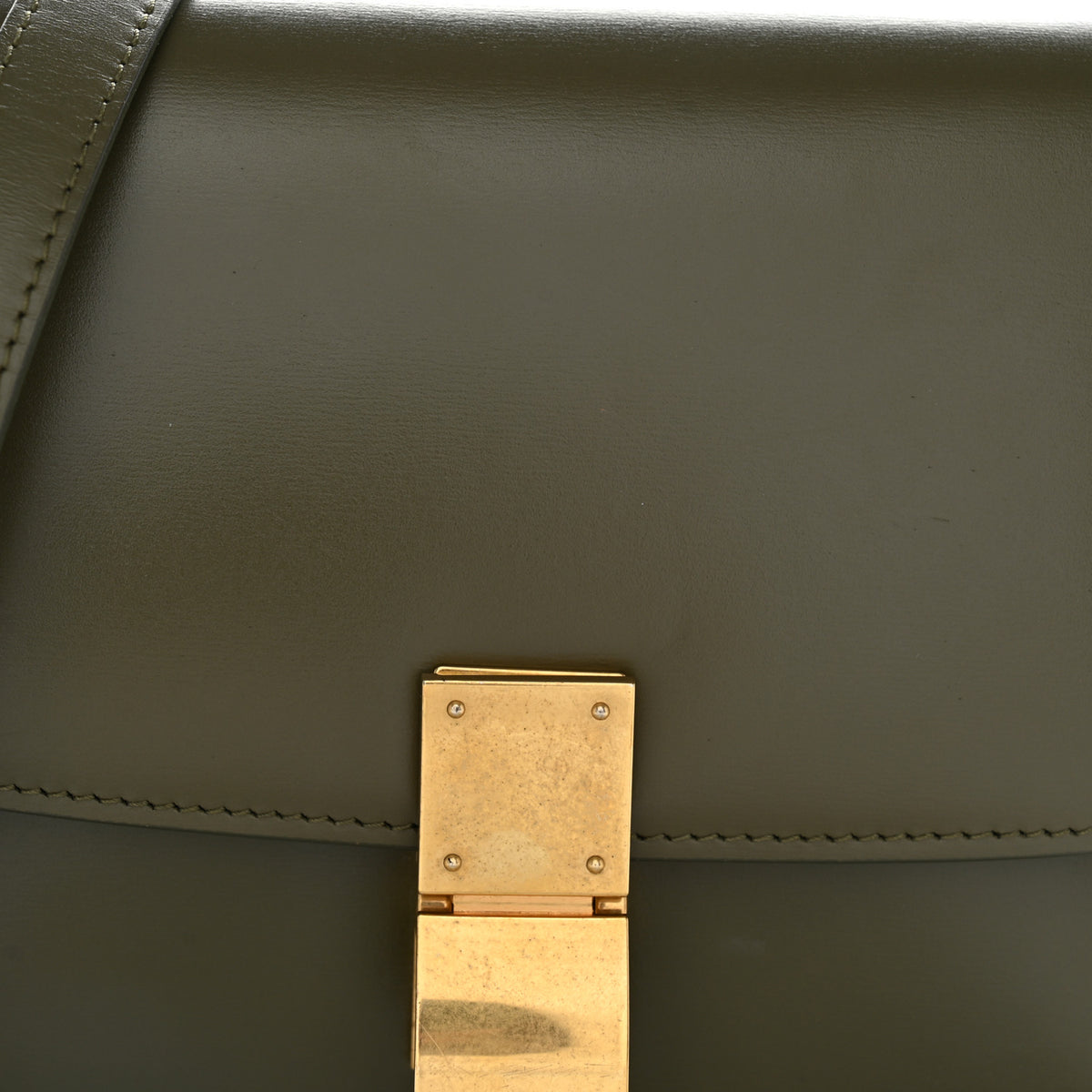 Box Calfskin Small Classic Box Flap Bag Army Green