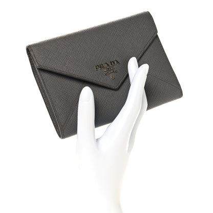 Prada Saffiano Metal Compact Envelope Wallet Marmo 2 of 7