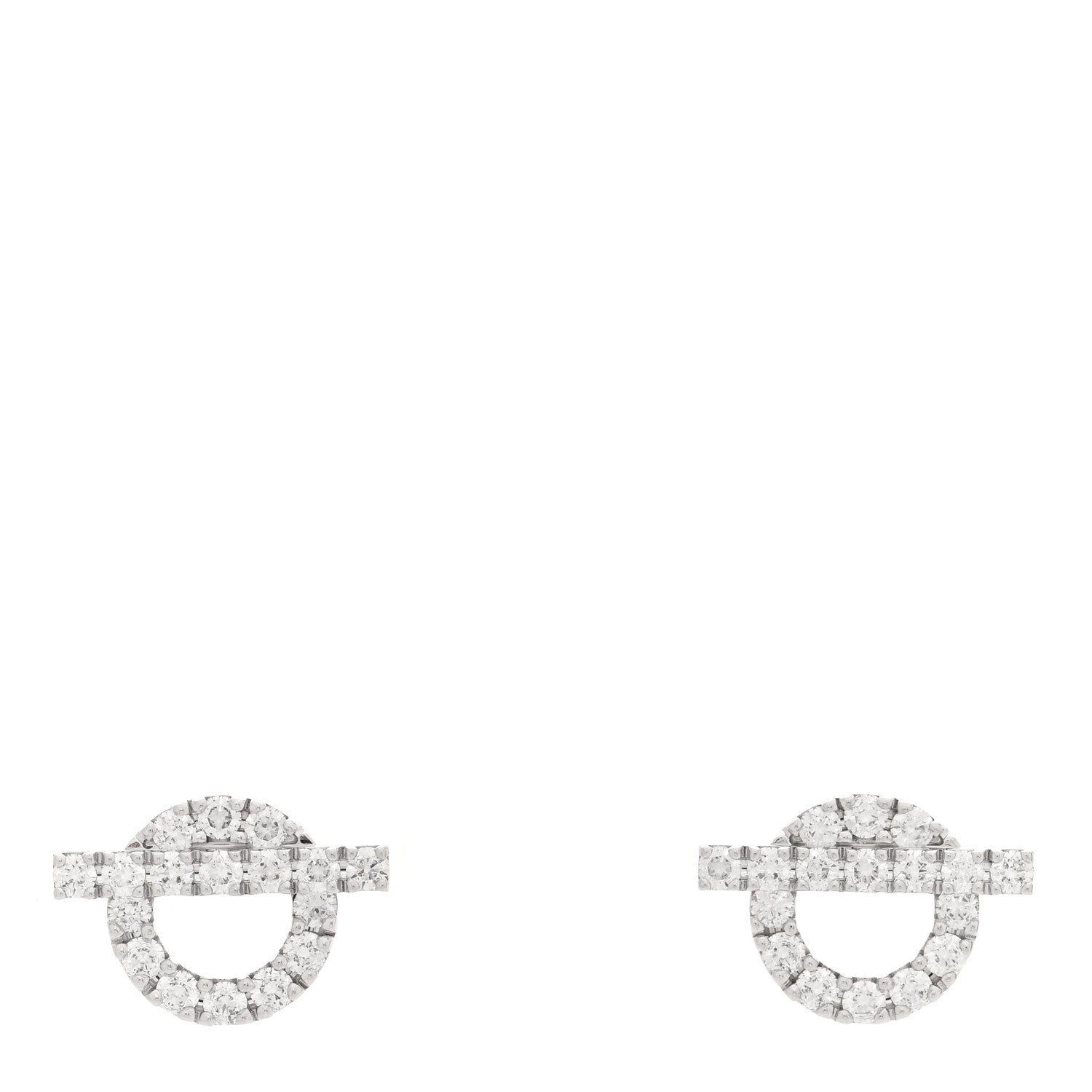 Hermes 18K White Gold Diamond Finesse Earrings 1 of 5