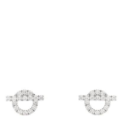 Hermes 18K White Gold Diamond Finesse Earrings 1 of 5