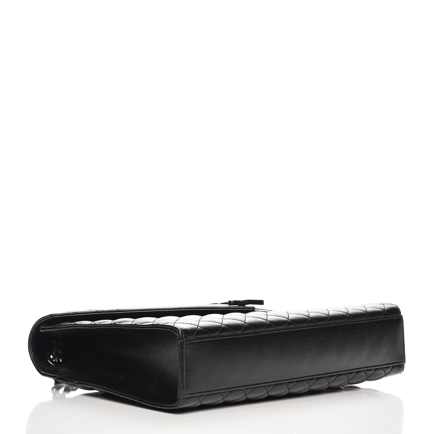 Saint Laurent Grain De Poudre Textured Mixed Matelasse Large Triquilt Monogram Monochrome Satchel Black 5 of 8