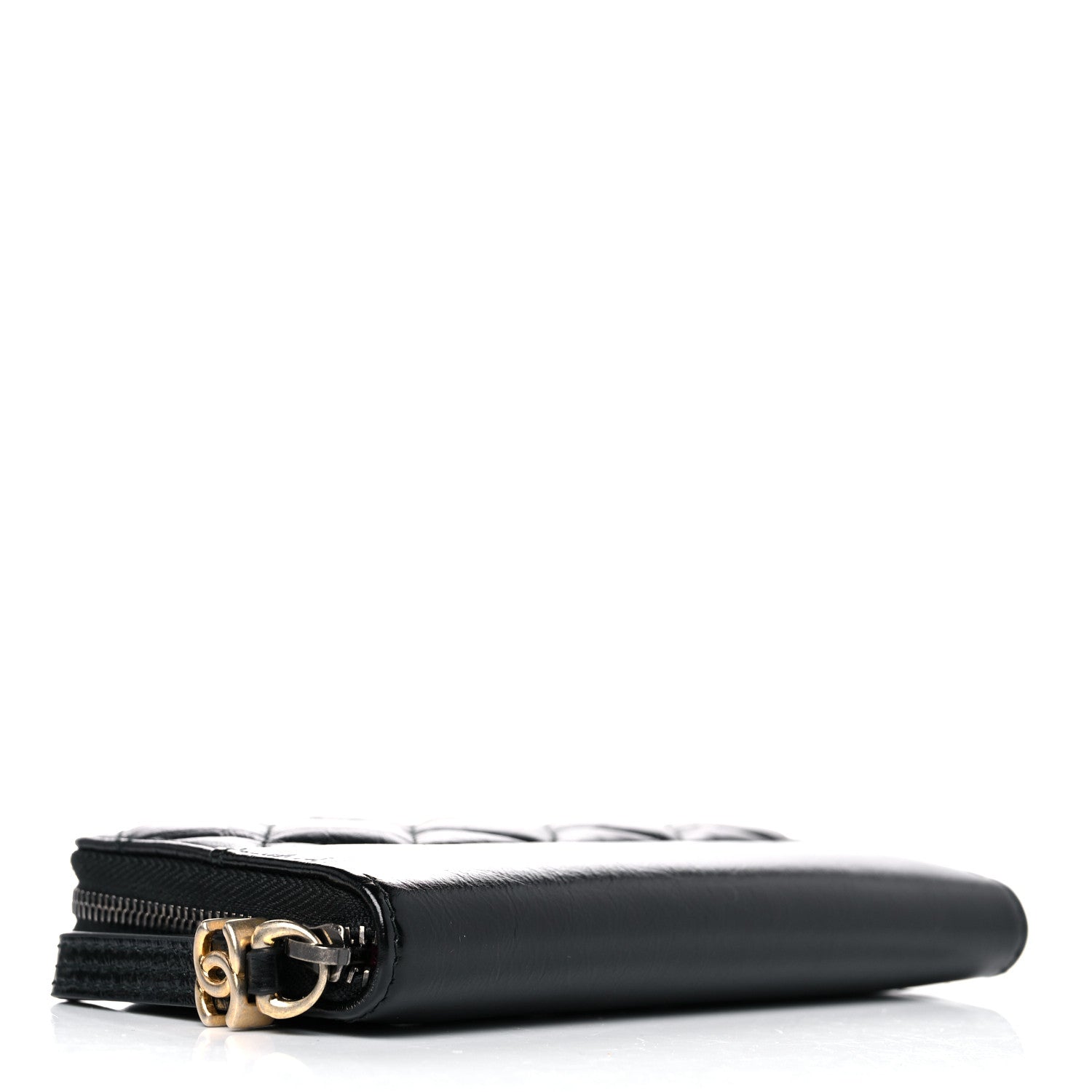 Chanel Aged Calfskin Quilted Small Gabrielle Zip Around Wallet Black 4 of 9