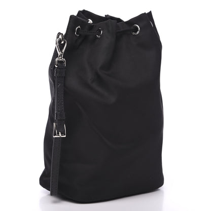 Prada Saffiano Tessuto Nylon Vela Bucket Wristlet Black 2 of 8