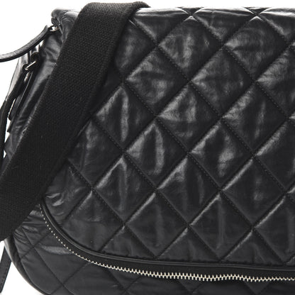 Chanel Coated Canvas Quilted Expandable Messenger Black 10 of 10