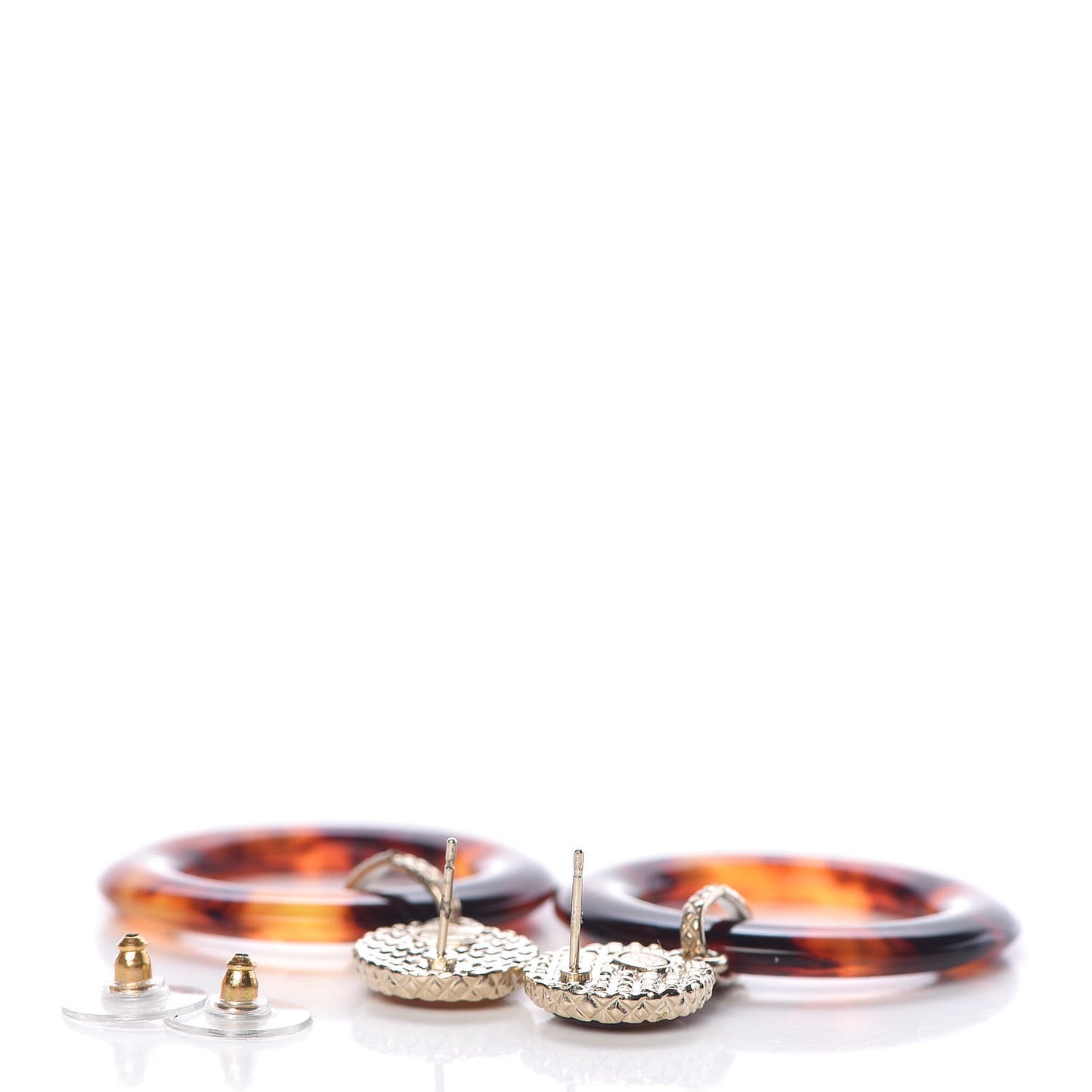 Resin CC Drop Earrings Tortoise Gold