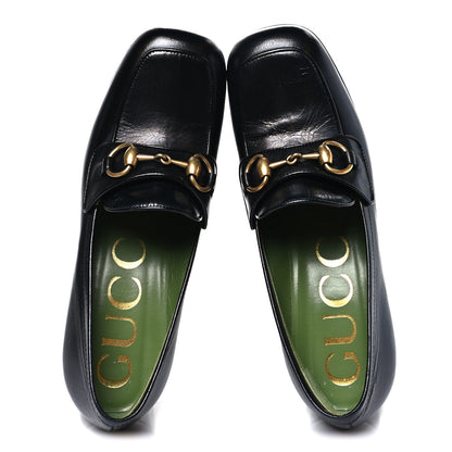Gucci Goatskin Houdan Mid Heel Platform Loafers 36.5 Black 2 of 10