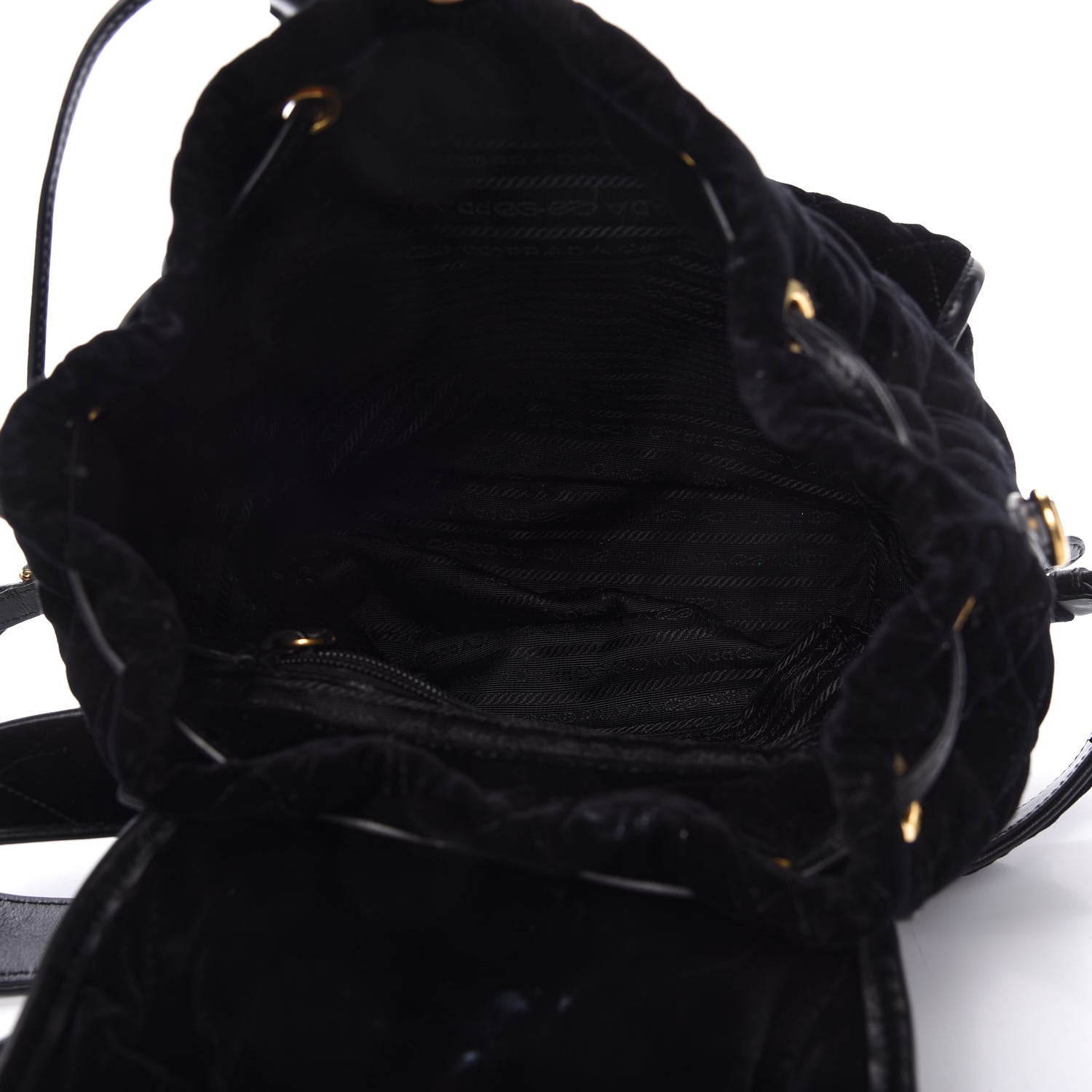 Prada Velluto Velvet Impunture Corsaire Backpack Black 5 of 10