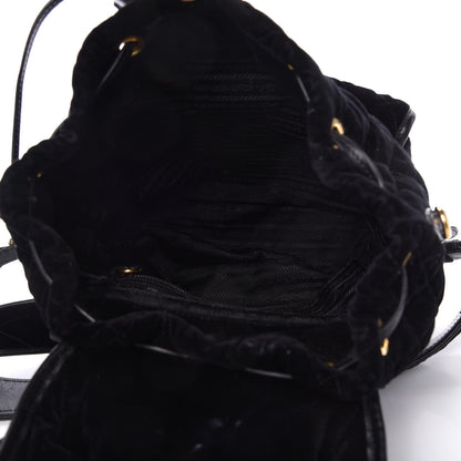 Prada Velluto Velvet Impunture Corsaire Backpack Black 5 of 10