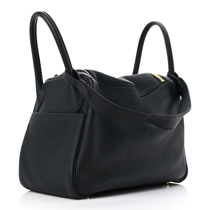 Hermes Taurillon Clemence Lindy 30 Black 3 of 9