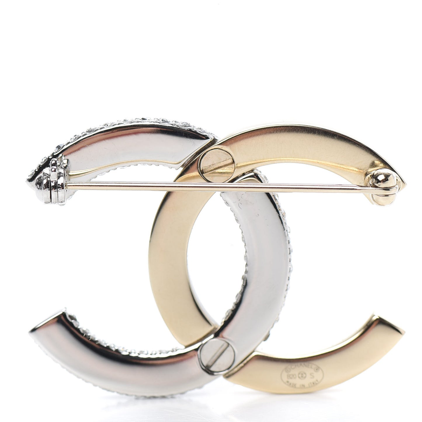 Crystal CC Brooch Light Gold
