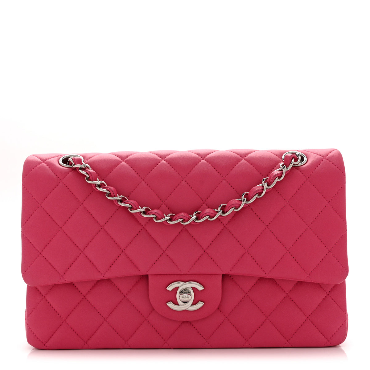 Chanel Lambskin Quilted Medium Double Flap Pink 1 of 10