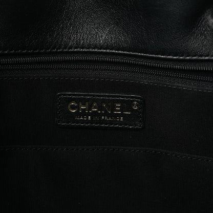 Chanel Shearling Tweed Shopper Tote Black 6 of 11