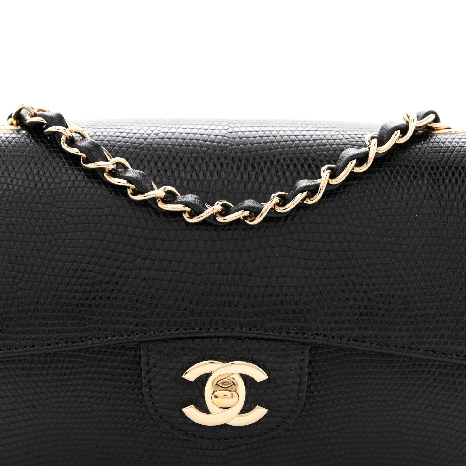Chanel Lizard Mini Rectangular Flap Black 8 of 11