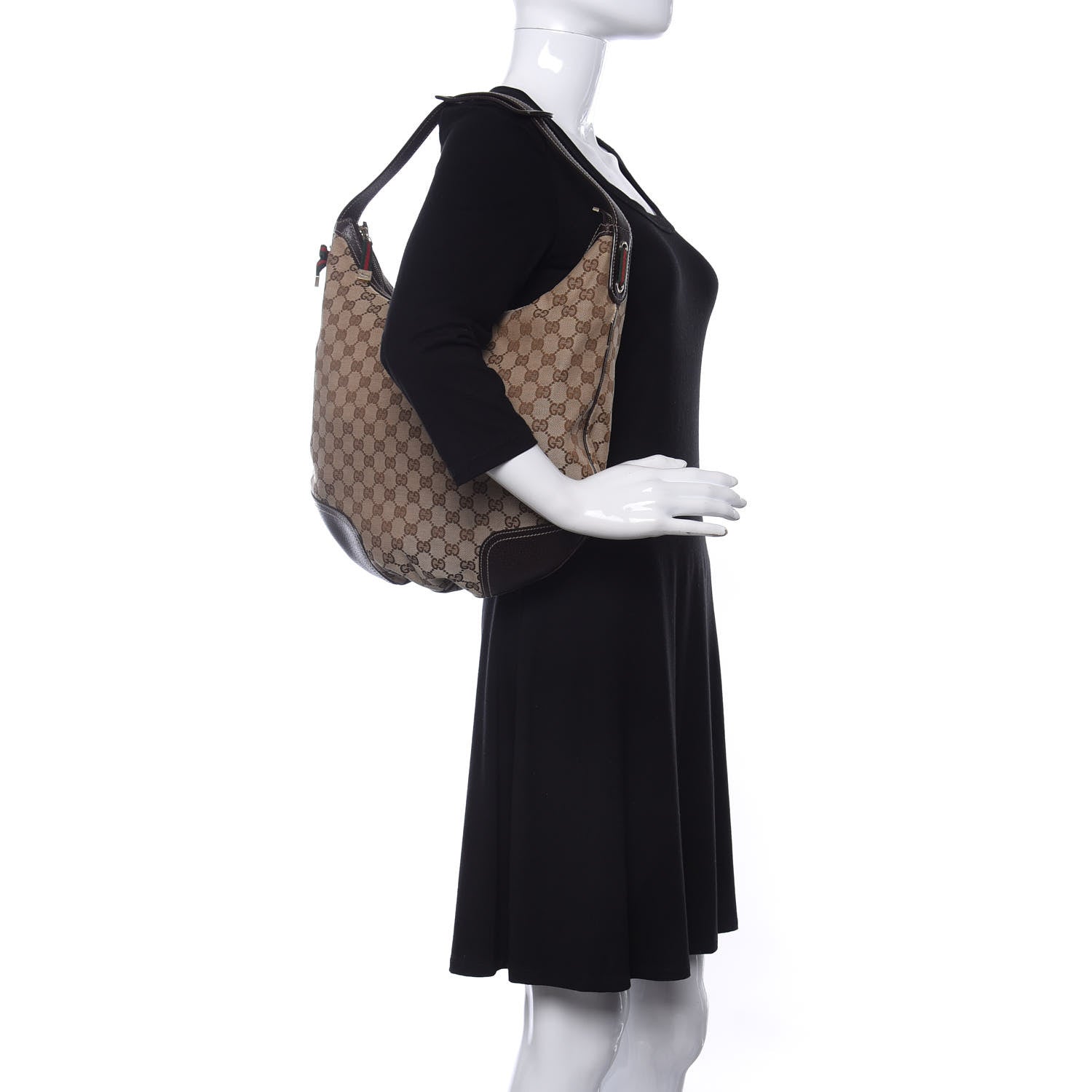 Gucci Monogram Large Princy Hobo Dark Brown 2 of 10