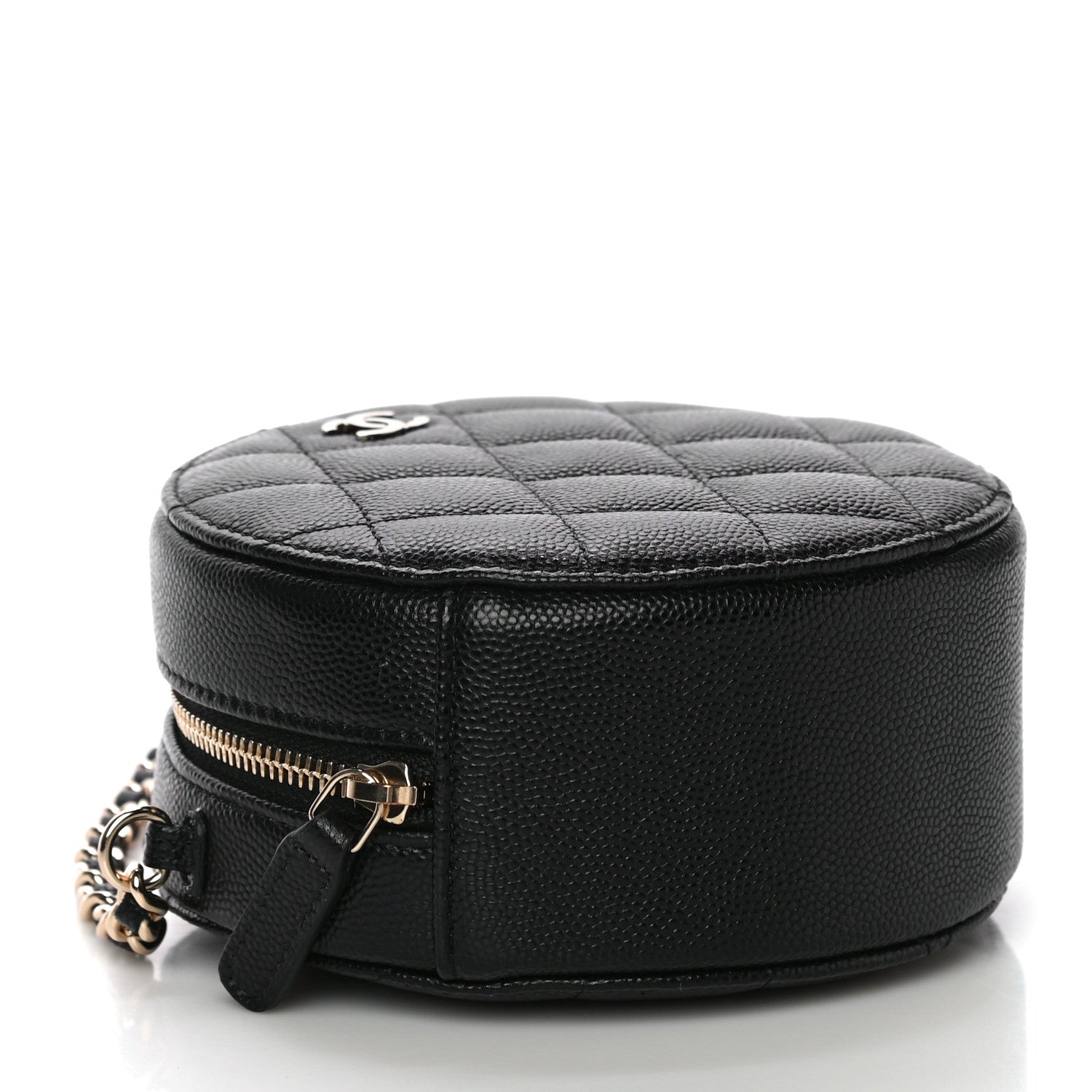 Chanel Caviar Quilted Round Clutch With Chain Black 4 of 11