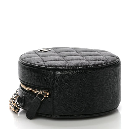Chanel Caviar Quilted Round Clutch With Chain Black 4 of 11