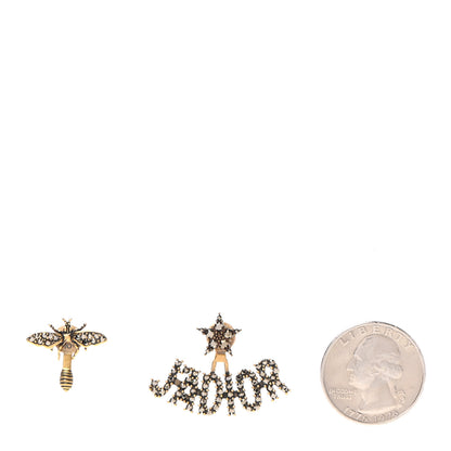 Christian Dior Metal Crystal J'adior Earrings Aged Gold 2 of 4