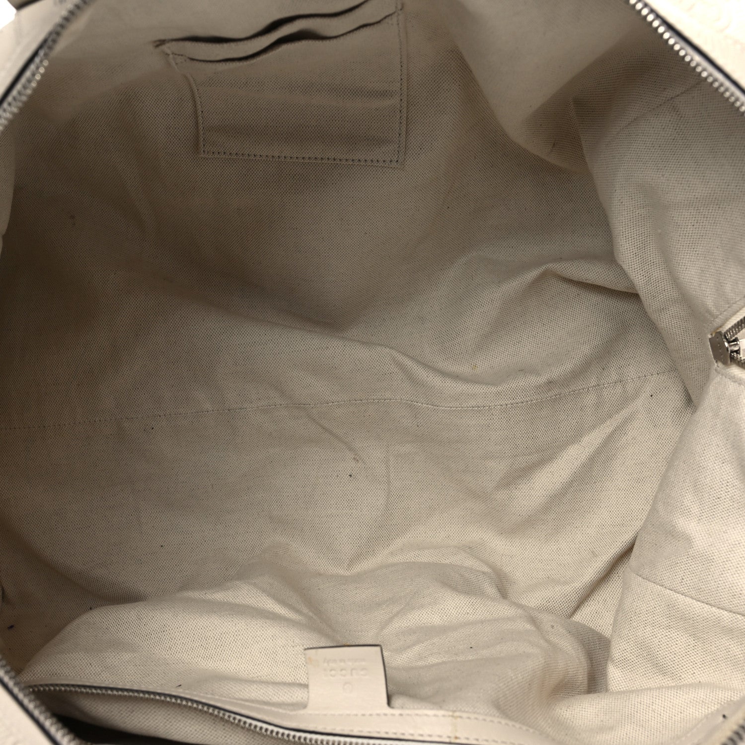 Gucci Calfskin GG Tennis Embossed Duffle Bag Mystic White 4 of 11