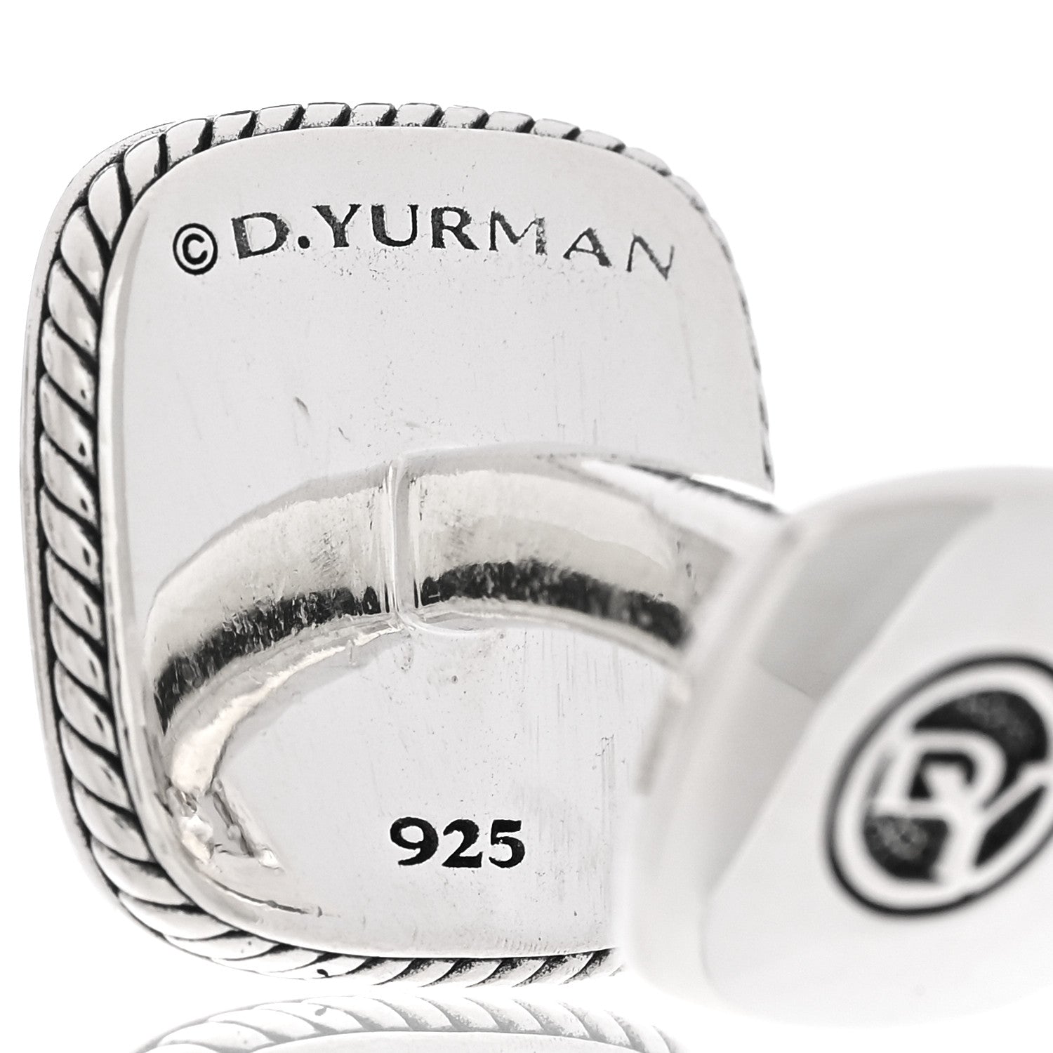 David Yurman Sterling Silver Streamline Cushion Cufflinks 3 of 4