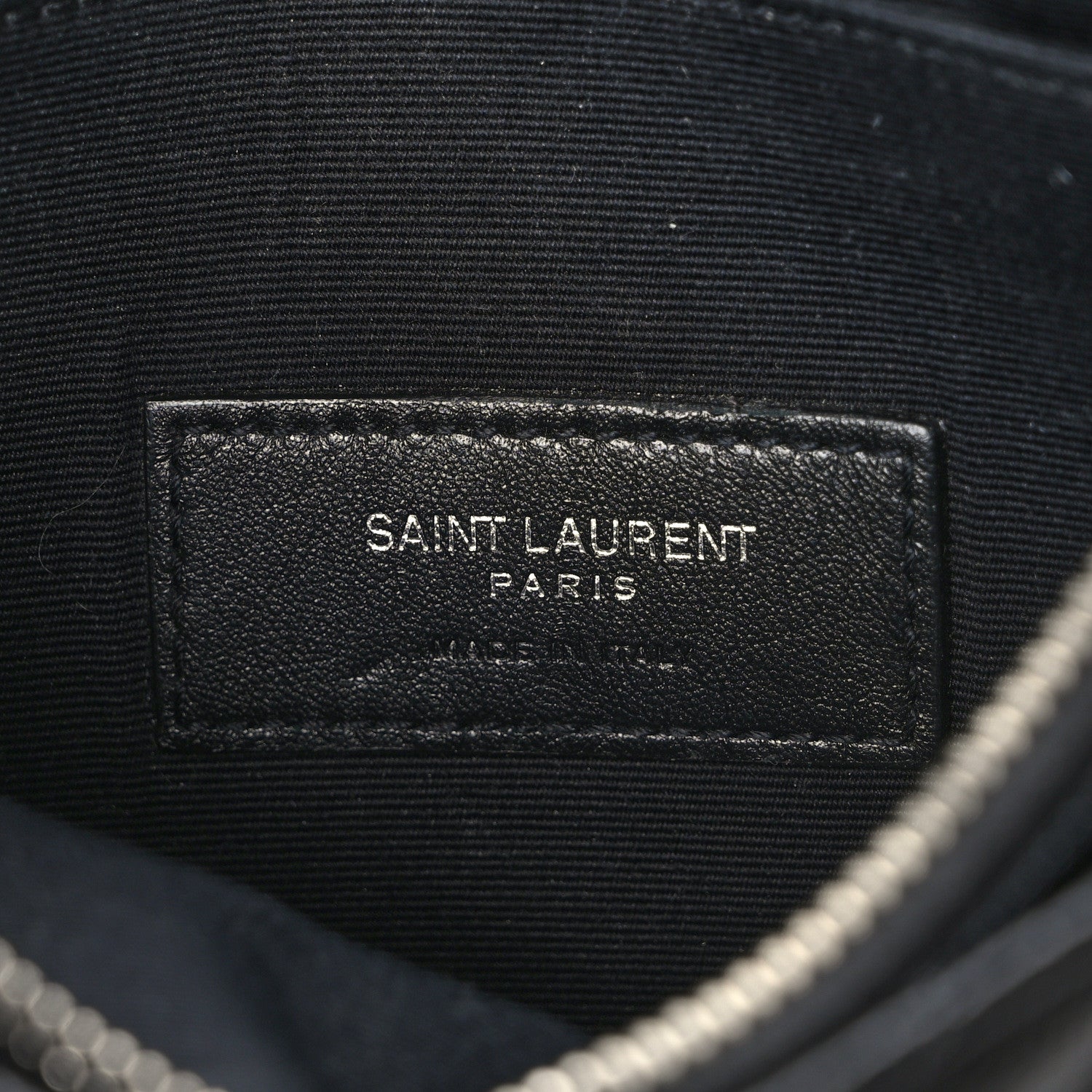 Saint Laurent Grain De Poudre Chevron Monogram Bill Pouch Black 6 of 7