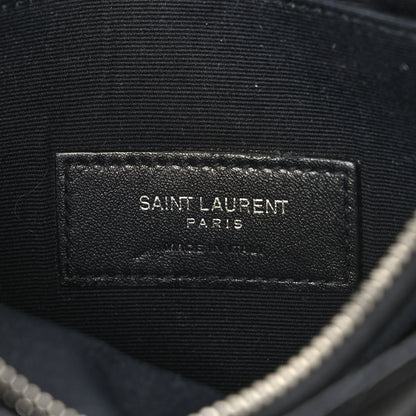 Saint Laurent Grain De Poudre Chevron Monogram Bill Pouch Black 6 of 7