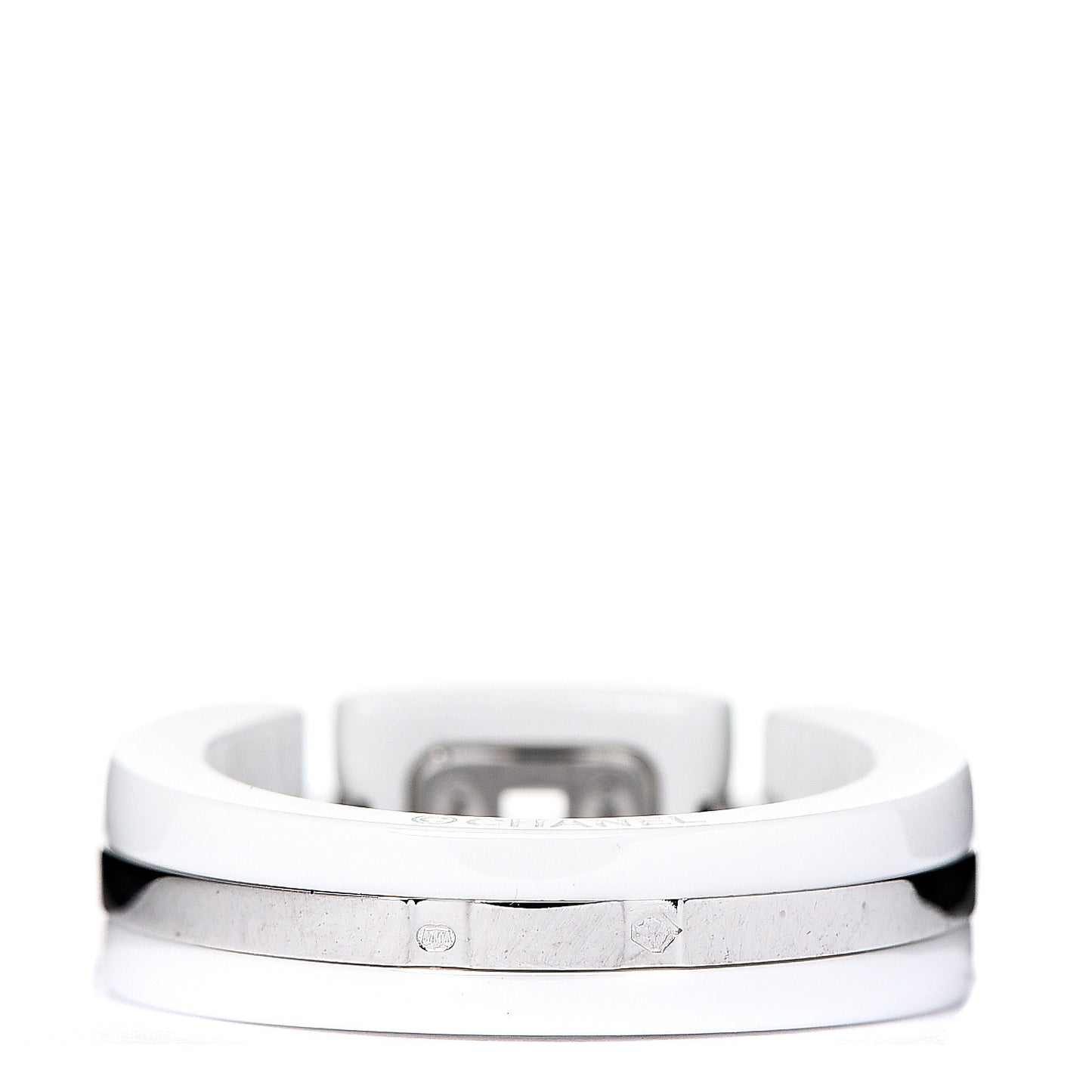 18K White Gold White Ceramic Diamond Ultra Ring 50 5.25