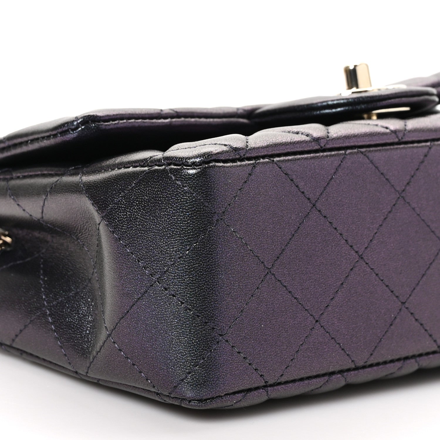 Chanel Iridescent Lambskin Quilted Mini Rectangular Flap Black 9 of 10