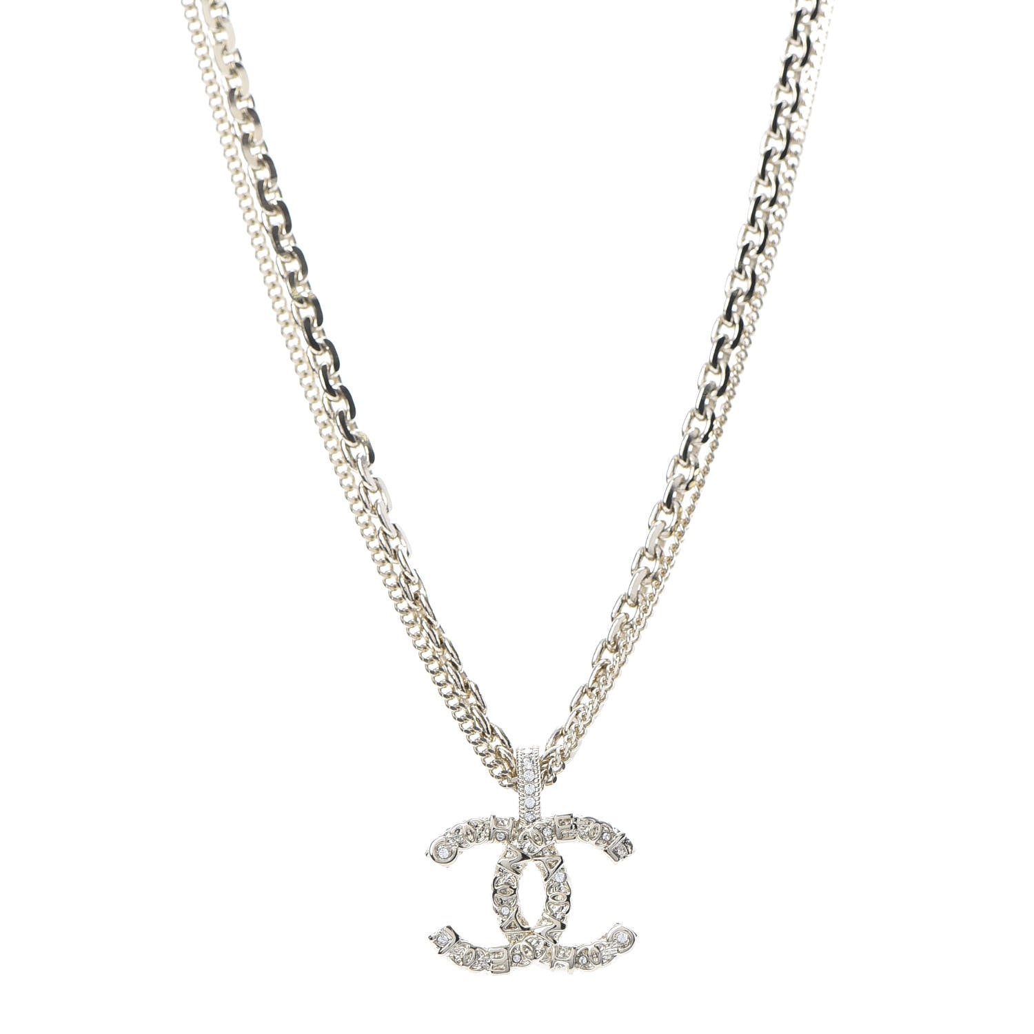 Chanel Crystal CC Multi Strand Chain Necklace Gold 1 of 5