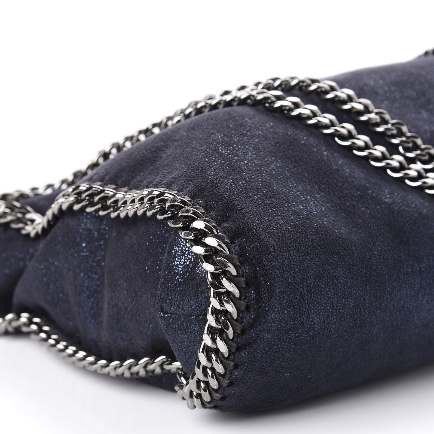 Metallic Shaggy Deer Small Falabella Tote Navy