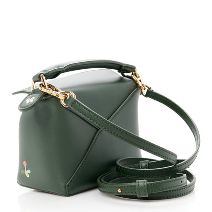 Loewe X SUNA FUJITA Satin Calfskin Mini Pandas Puzzle Edge Bag Bottle Green 3 of 11
