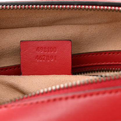 Gucci Calfskin Matelasse Sylvie Web Small GG Marmont Top Handle Shoulder Bag Hibiscus Red 7 of 10