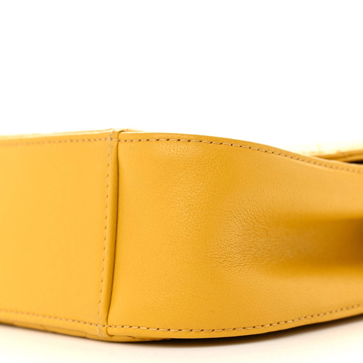 Lambskin Quilted Chain Infinity Top Handle Flap Yellow