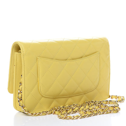 Chanel Lambskin Quilted Reissue Wallet On Chain WOC Yellow 3 of 13