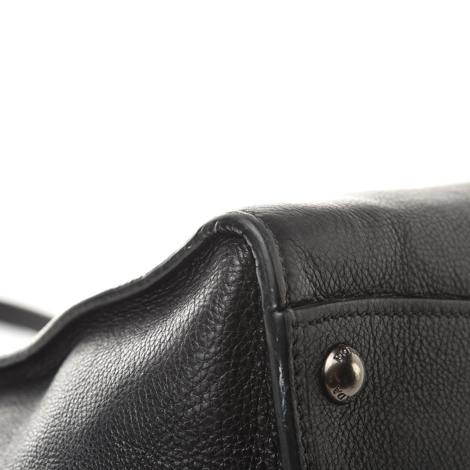 Prada Glace Calf Small Twin Pocket Tote Black 13 of 25