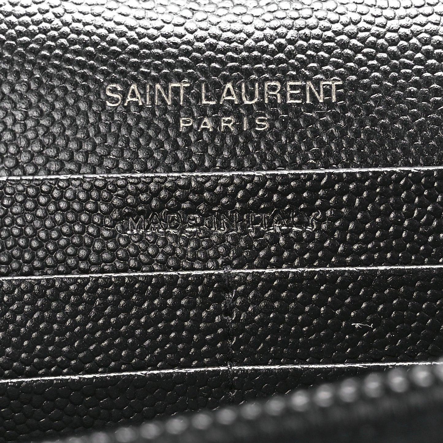 Grain De Poudre Matelasse Chevron Monogram Monochrome Chain Wallet Black