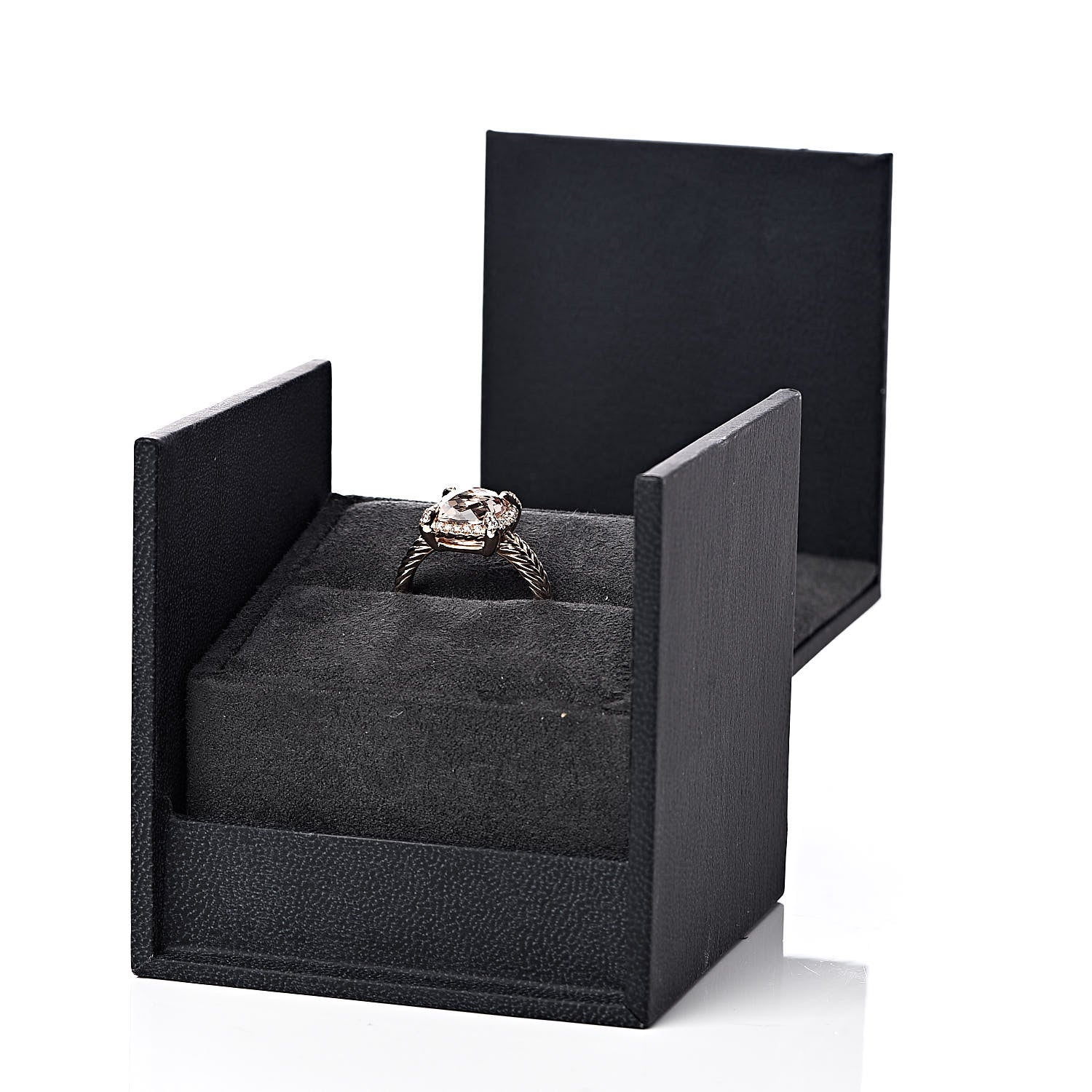 David Yurman 18K Rose Gold Morganite Diamond 9mm Chatelaine Ring 54 6.75 6 of 6