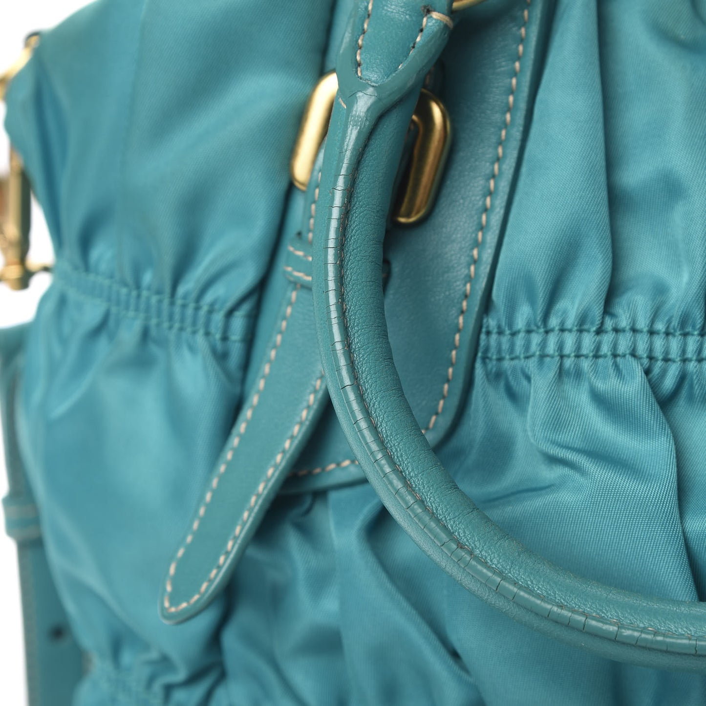 Tessuto Nylon Gaufre Tote Turchese