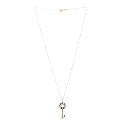 Tiffany 18K Yellow Gold Diamond Atlas Pierced Key Pendant Necklace 4 of 7